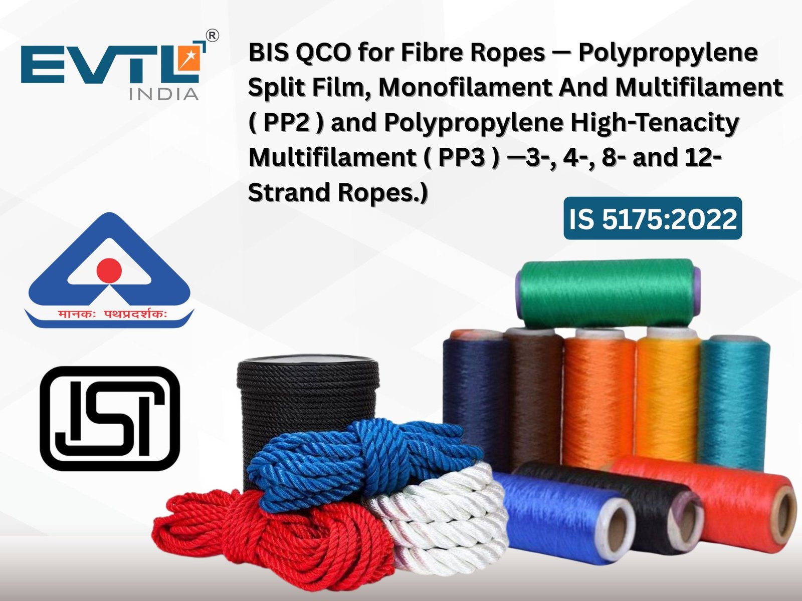 Bis Quality Control Order For Fibre Ropes - Polypropylene Split Film, Monofilament And Multifilament ( Pp2 ) And Polypropylene High-tenacity Multifilament ( Pp3 ) - 3-, 4-, 8- And 12- Strand Ropes