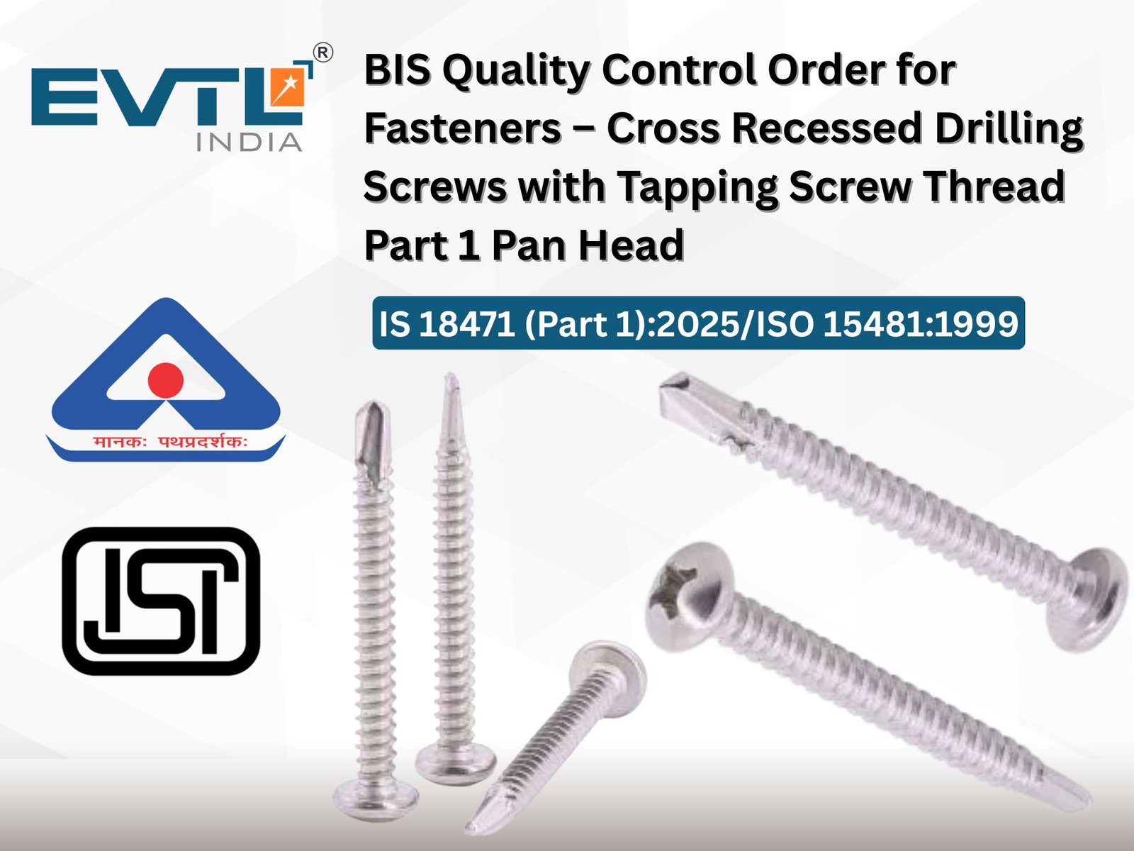 Fasteners – Cross Recessed Drilling Screws With Tapping Screw Thread Part 1 Pan Head